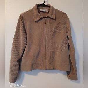 🌟FINAL PRICE Alfred Dunner Women's Tan Vintage Corduroy Zip-Up Jacket: Size 10P